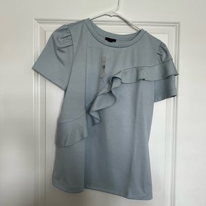 Ann Taylor Light Blue Ruffle Top - XS - NWT